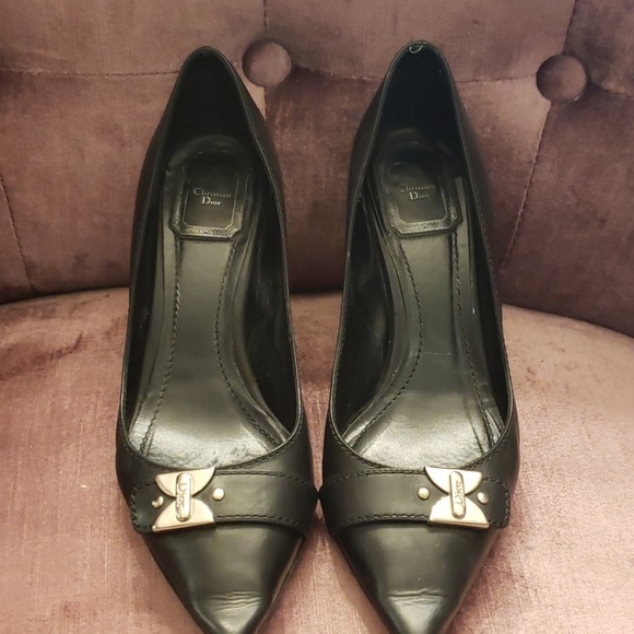 Dior Shoes - Christian Dior Black Leather Small Heel